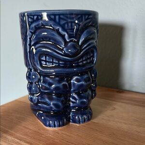 Blue Ceramic Tiki Mug